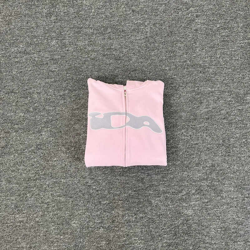 Black Pink Ida Sply Zipper Hoodie Chest Towel Embroidery Patch Sweatshirts Men Women High Quality Casual Loose Pullovers Clothes