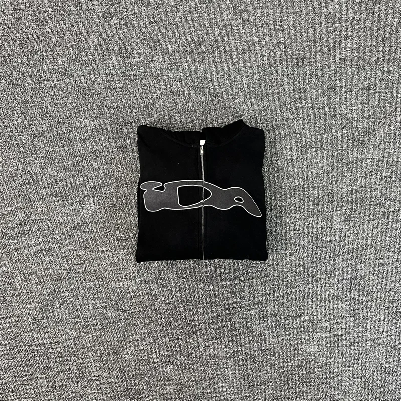 Black Pink Ida Sply Zipper Hoodie Chest Towel Embroidery Patch Sweatshirts Men Women High Quality Casual Loose Pullovers Clothes