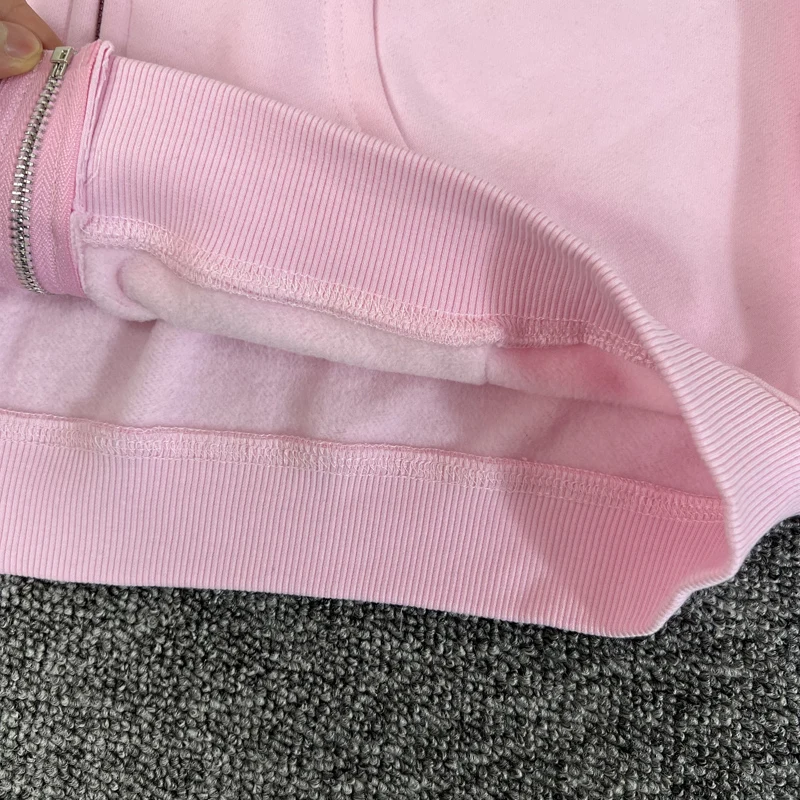 Black Pink Ida Sply Zipper Hoodie Chest Towel Embroidery Patch Sweatshirts Men Women High Quality Casual Loose Pullovers Clothes