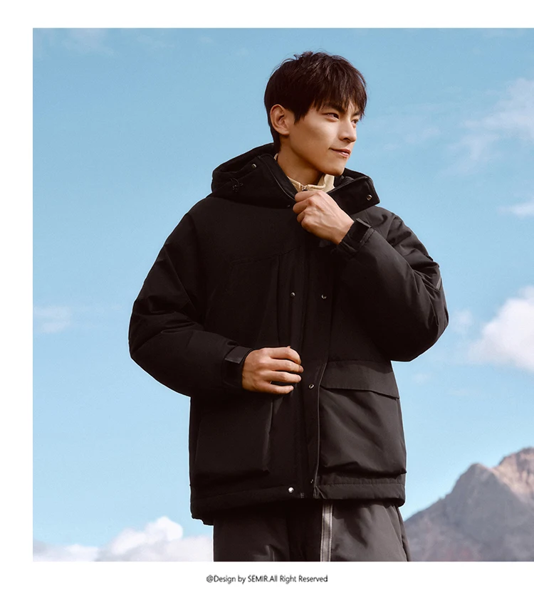 Semir Down Jacket Men 2026 New Winter Couple Windproof Wear-Resistant and Warm Outdoor Contrasting Colors Outerwear