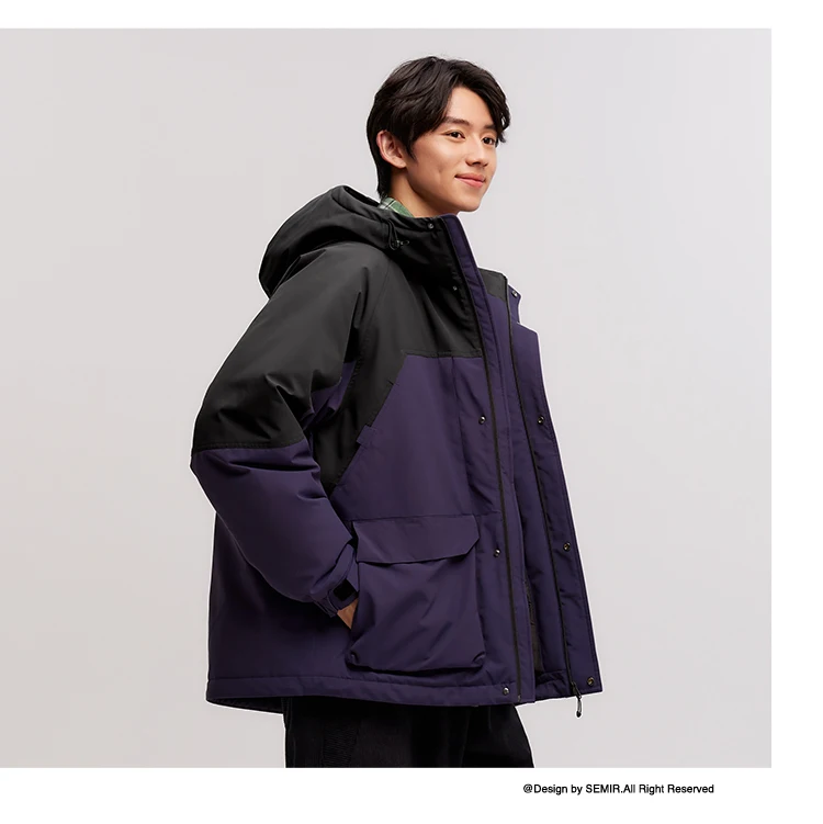 Semir Down Jacket Men 2026 New Winter Couple Windproof Wear-Resistant and Warm Outdoor Contrasting Colors Outerwear