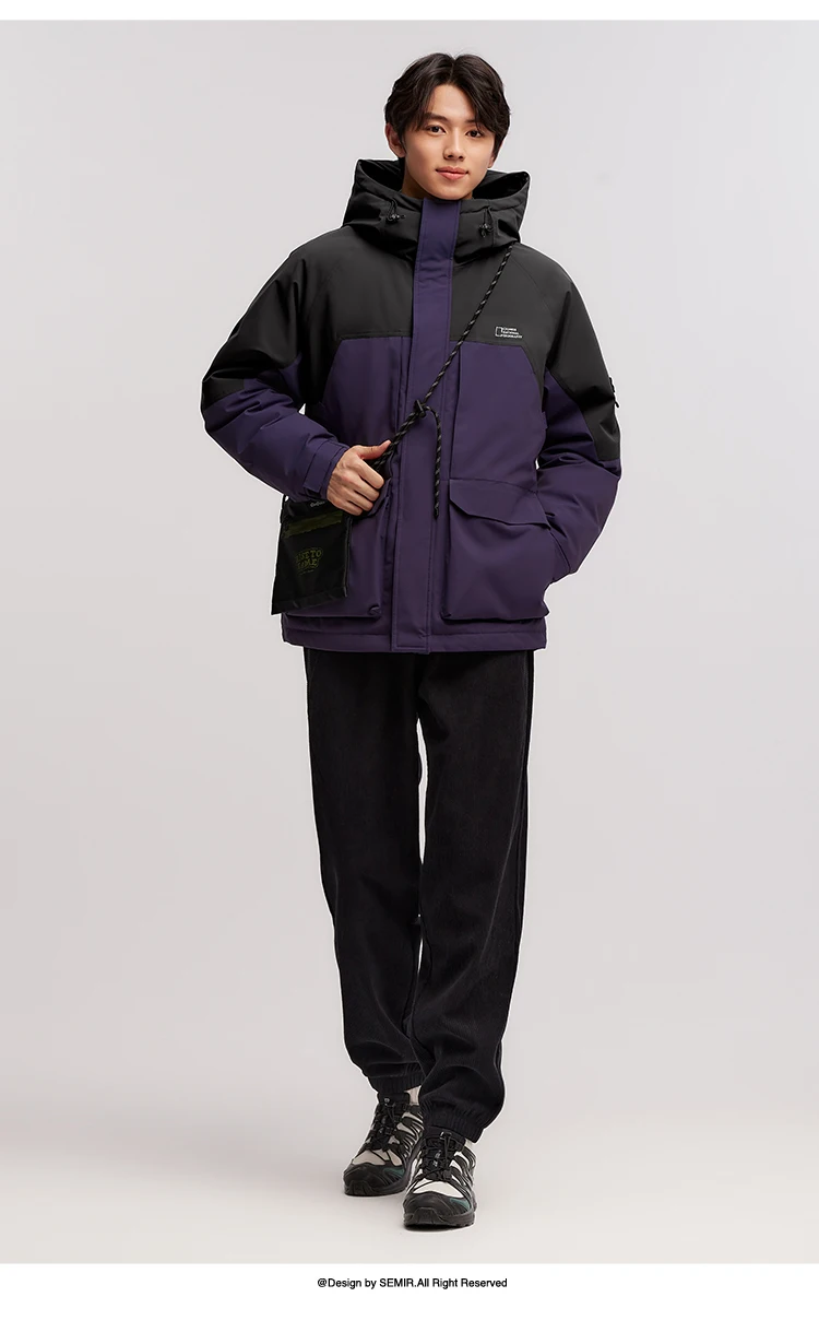 Semir Down Jacket Men 2026 New Winter Couple Windproof Wear-Resistant and Warm Outdoor Contrasting Colors Outerwear
