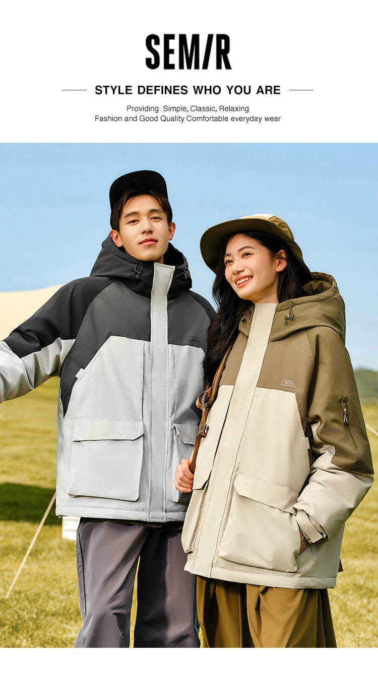 Semir Down Jacket Men 2026 New Winter Couple Windproof Wear-Resistant and Warm Outdoor Contrasting Colors Outerwear