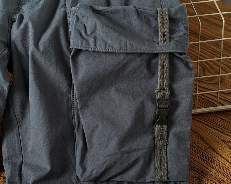 Summer New Japanese Retro Military Outdoor Quick Drying Cargo Pants Men's Washed Multi-pocket Loose Casual Ankle-tied Trousers