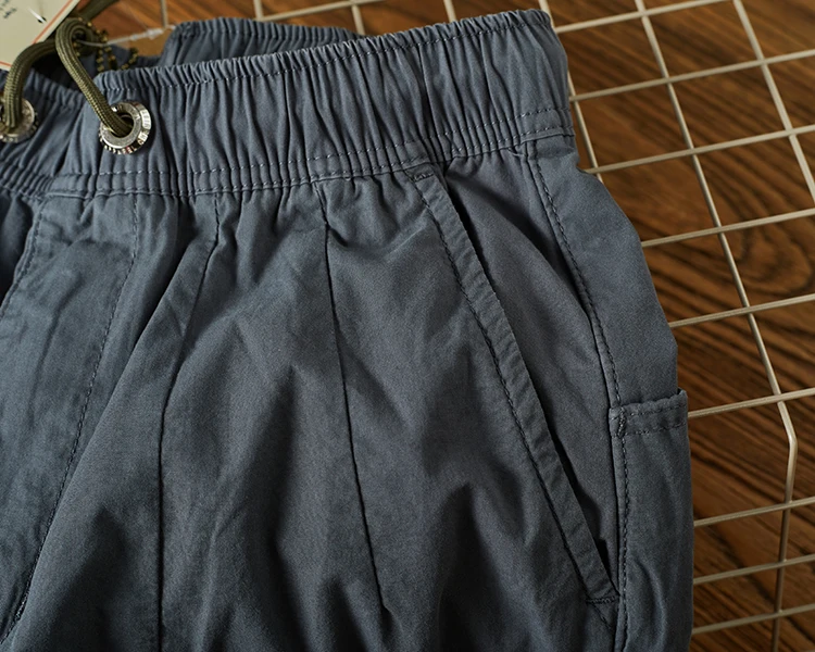 Summer New Japanese Retro Military Outdoor Quick Drying Cargo Pants Men's Washed Multi-pocket Loose Casual Ankle-tied Trousers