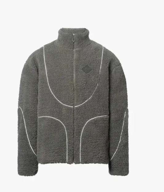 Custom LOGO2024 new men's fashion casual lamb wool hooded zipper jacket top motorcycle jacket