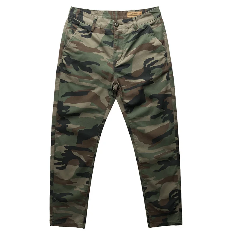 Heavyweight American casual camouflage straight workwear casual pants for men Y2k outdoor travel style loose fit Male Trousers
