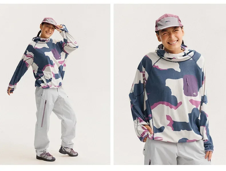 Unisex Lightweight Waffle Grid Hoodie Quick-Dry Long Sleeve T-Shirt Breathable Outdoor Athletic Pullover Top for Spring Autumn