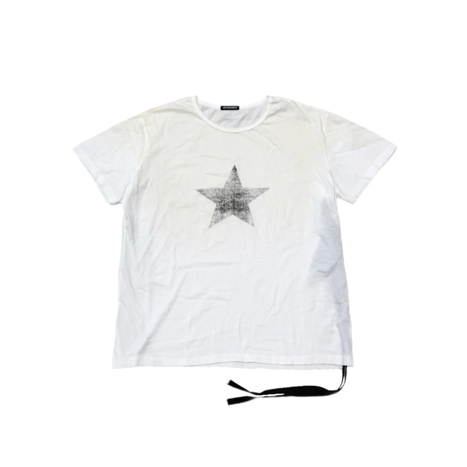 Ann 26ss pentagram printed streamer washed old loose retro short-sleeved T-shirt
