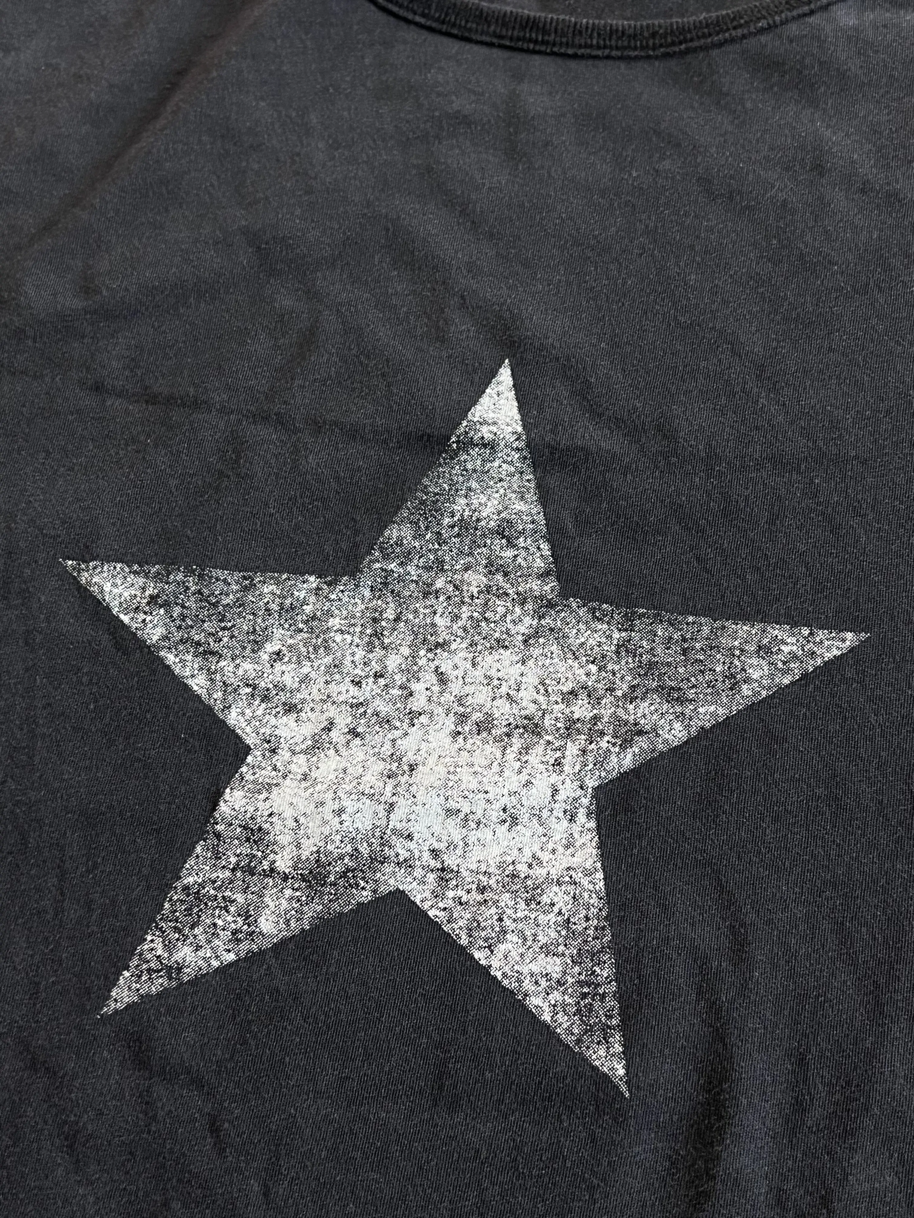 Ann 26ss pentagram printed streamer washed old loose retro short-sleeved T-shirt
