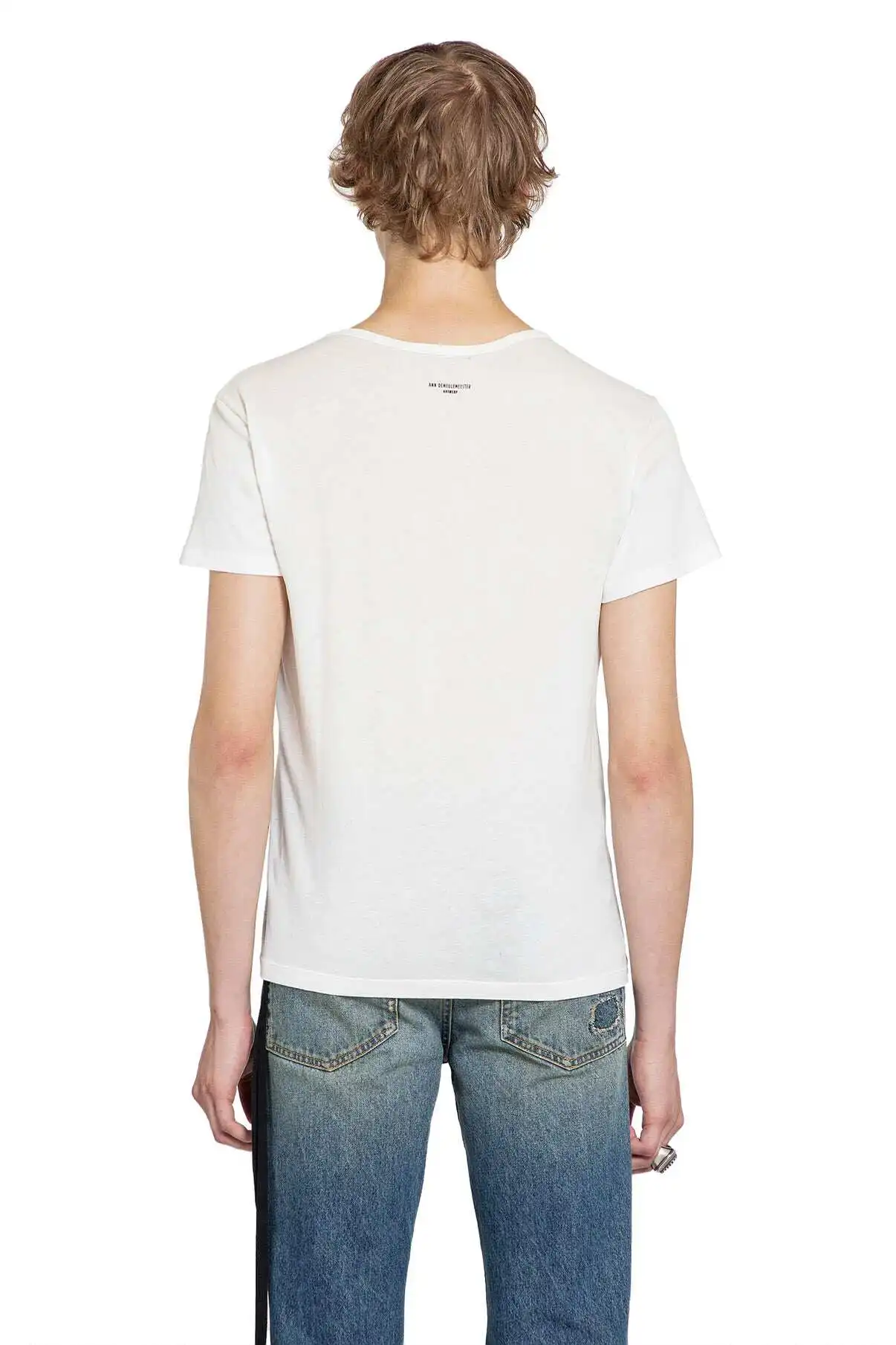 Ann 26ss pentagram printed streamer washed old loose retro short-sleeved T-shirt