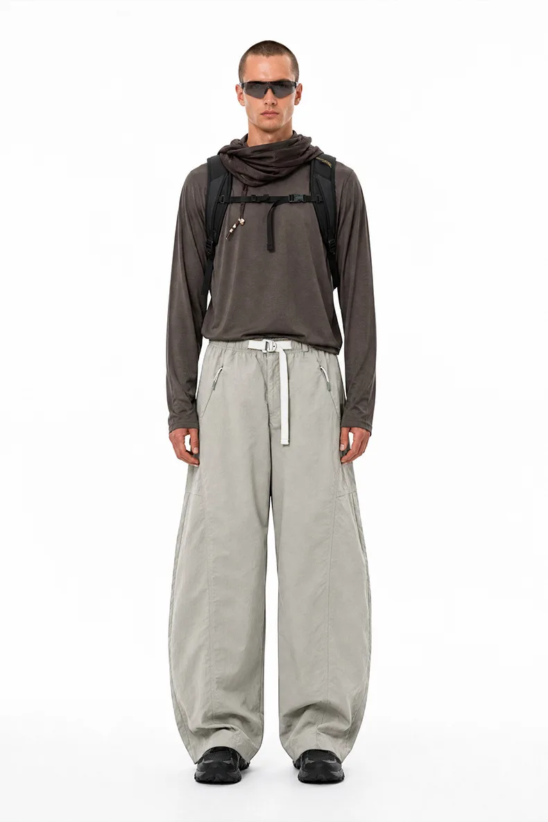Outdoor Mountain Style Curved Pants 2026 Summer New Quick-Dry Lightweight Wide-Leg Casual Trousers