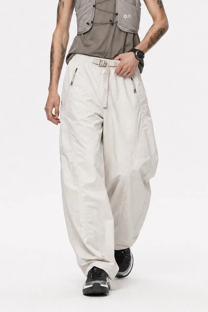 Outdoor Mountain Style Curved Pants 2026 Summer New Quick-Dry Lightweight Wide-Leg Casual Trousers