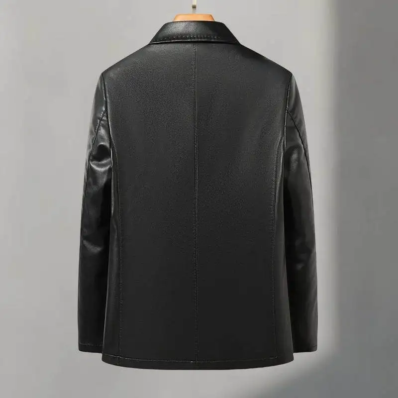 Casual Leather Suits, Genuine Leather Jackets, Men's Jackets, Sheepskin, Slimming, Large Sizes for Autumn and Winter
