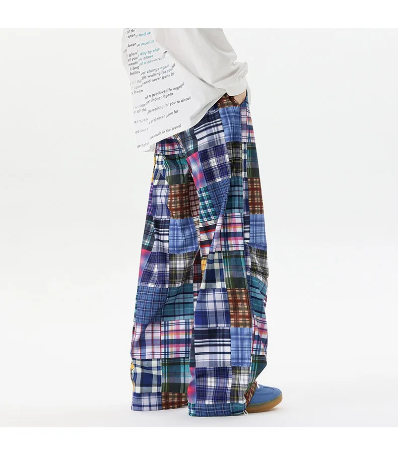 Spring Autumn Men's Hip Hop Patchwork Harem Pants High Street Loose Wide Leg Trousers Casual Drop Crotch Streetwear Pants Men