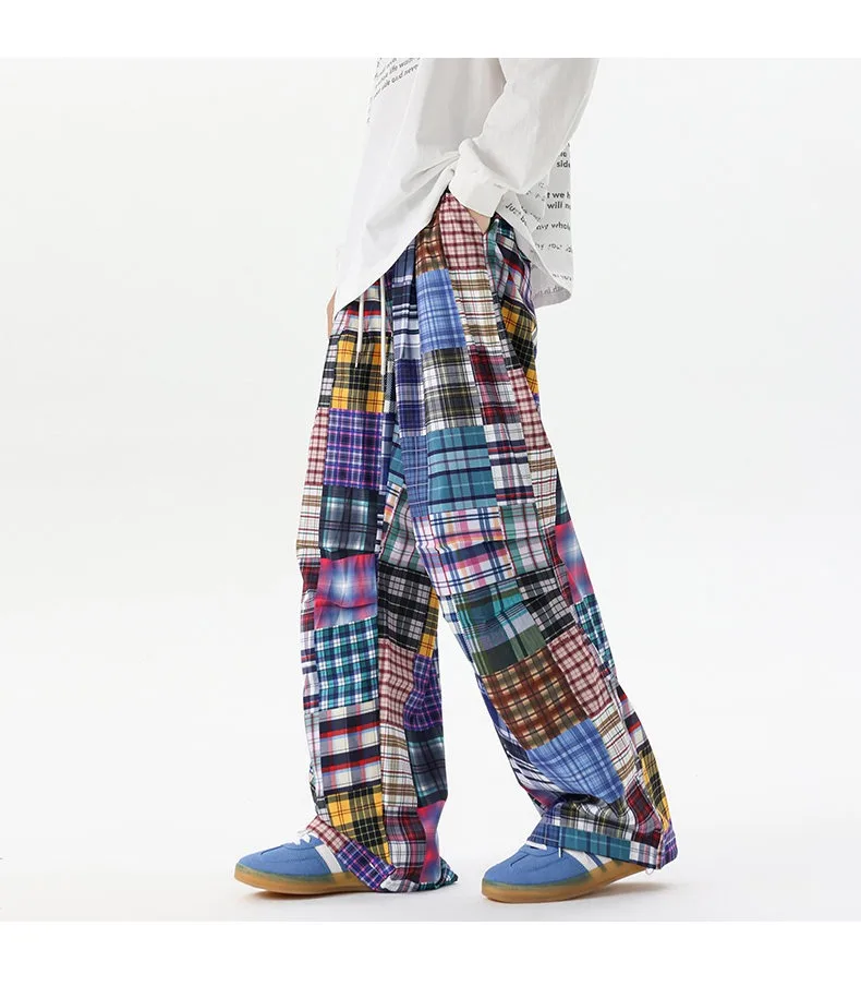 Spring Autumn Men's Hip Hop Patchwork Harem Pants High Street Loose Wide Leg Trousers Casual Drop Crotch Streetwear Pants Men