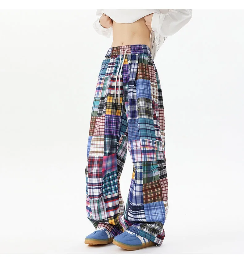 Spring Autumn Men's Hip Hop Patchwork Harem Pants High Street Loose Wide Leg Trousers Casual Drop Crotch Streetwear Pants Men