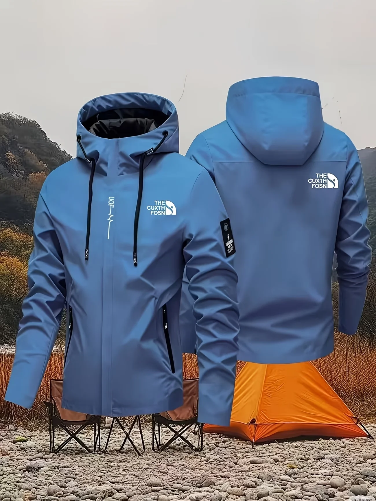 New men's waterproof hiking jacket, women's windproof sports jacket, high-quality hooded jacket, outdoor cycling, rock climbing,