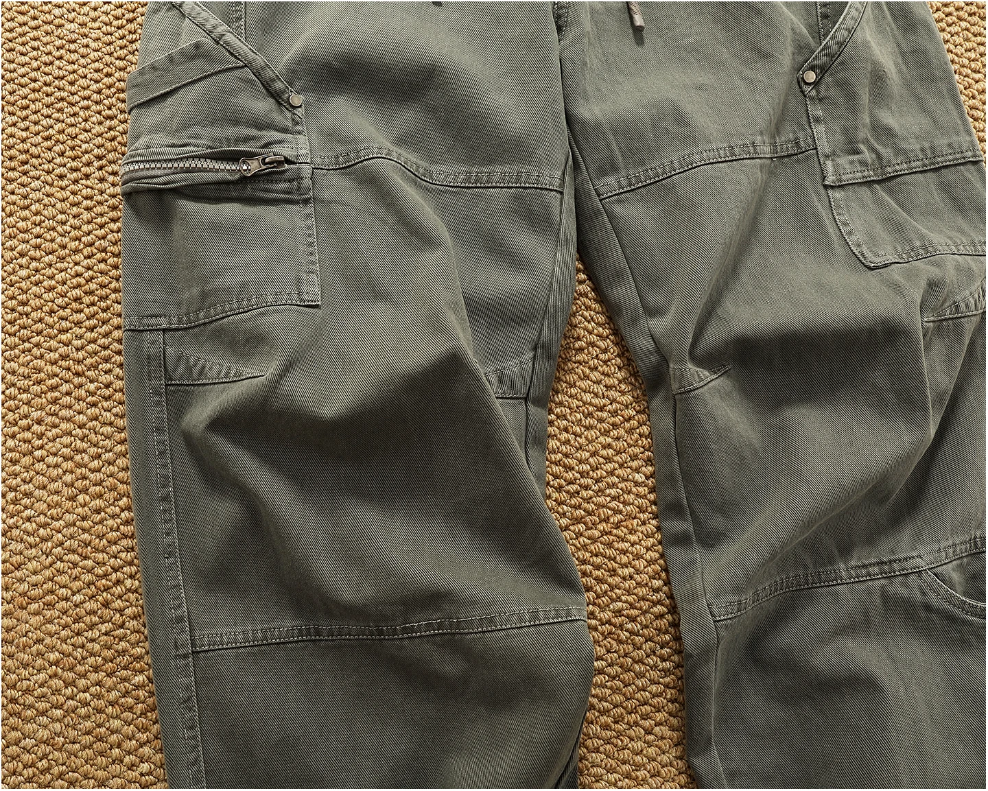 Retro heavy industry washing heavy splicing work pants for men's autumn and winter loose straight conical woodcut trousers