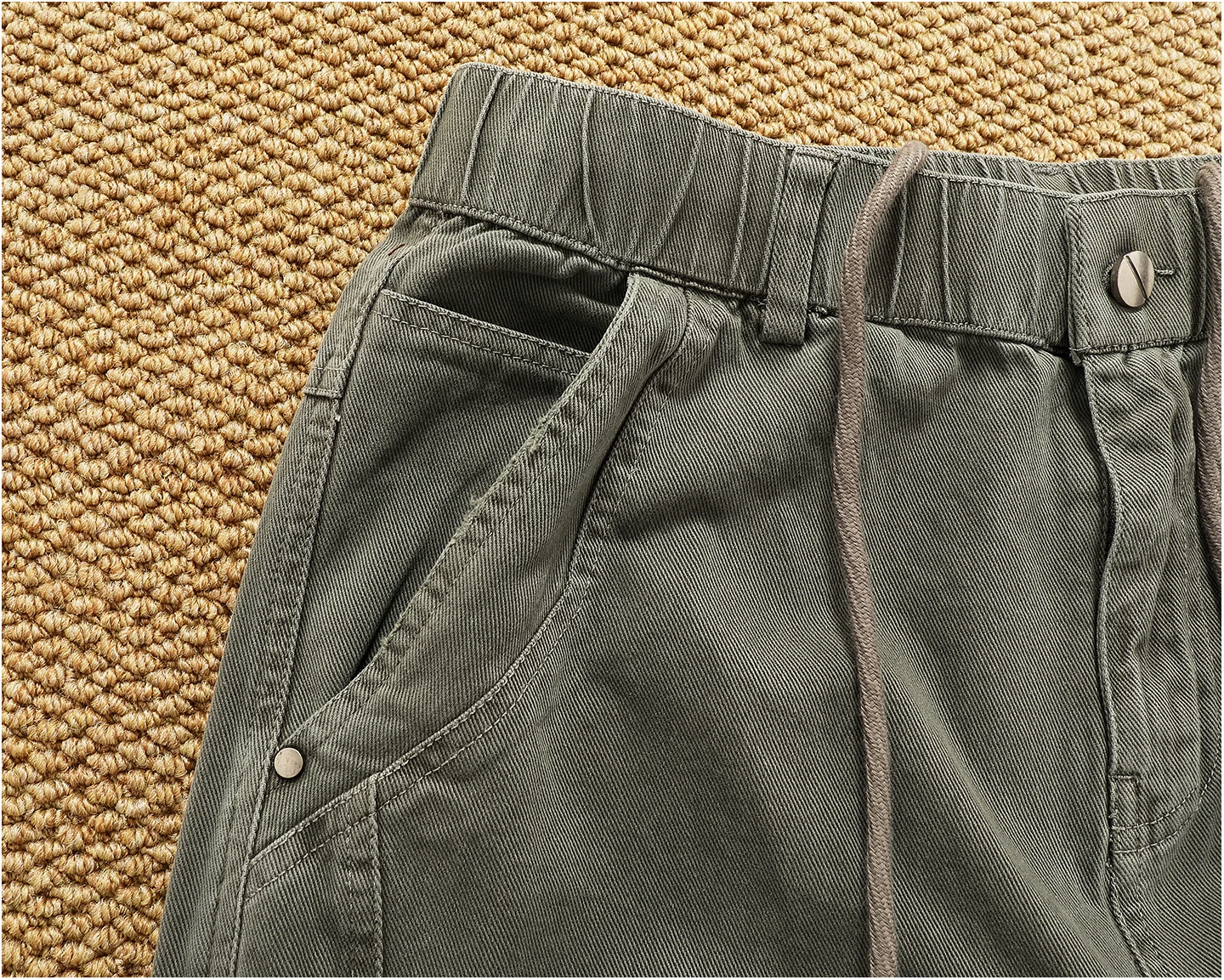 Retro heavy industry washing heavy splicing work pants for men's autumn and winter loose straight conical woodcut trousers