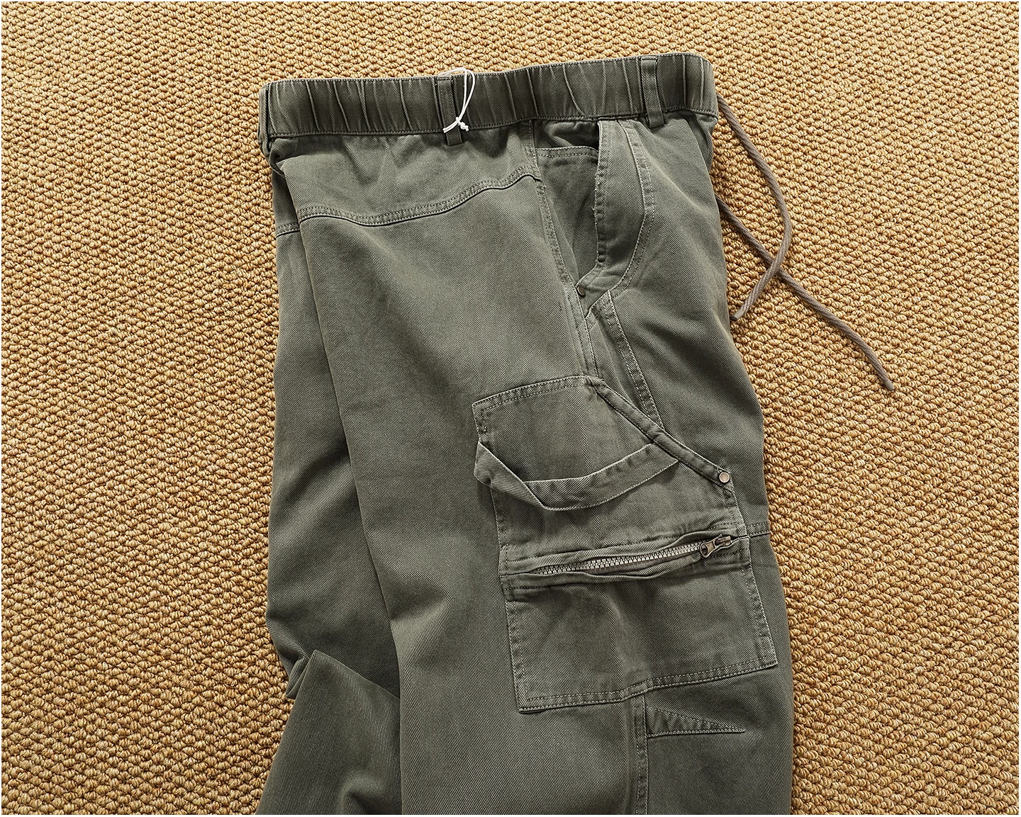 Retro heavy industry washing heavy splicing work pants for men's autumn and winter loose straight conical woodcut trousers