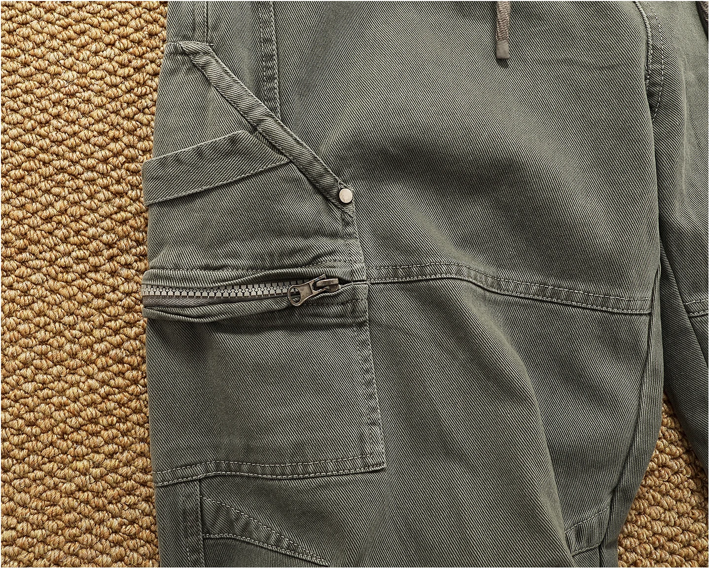 Retro heavy industry washing heavy splicing work pants for men's autumn and winter loose straight conical woodcut trousers