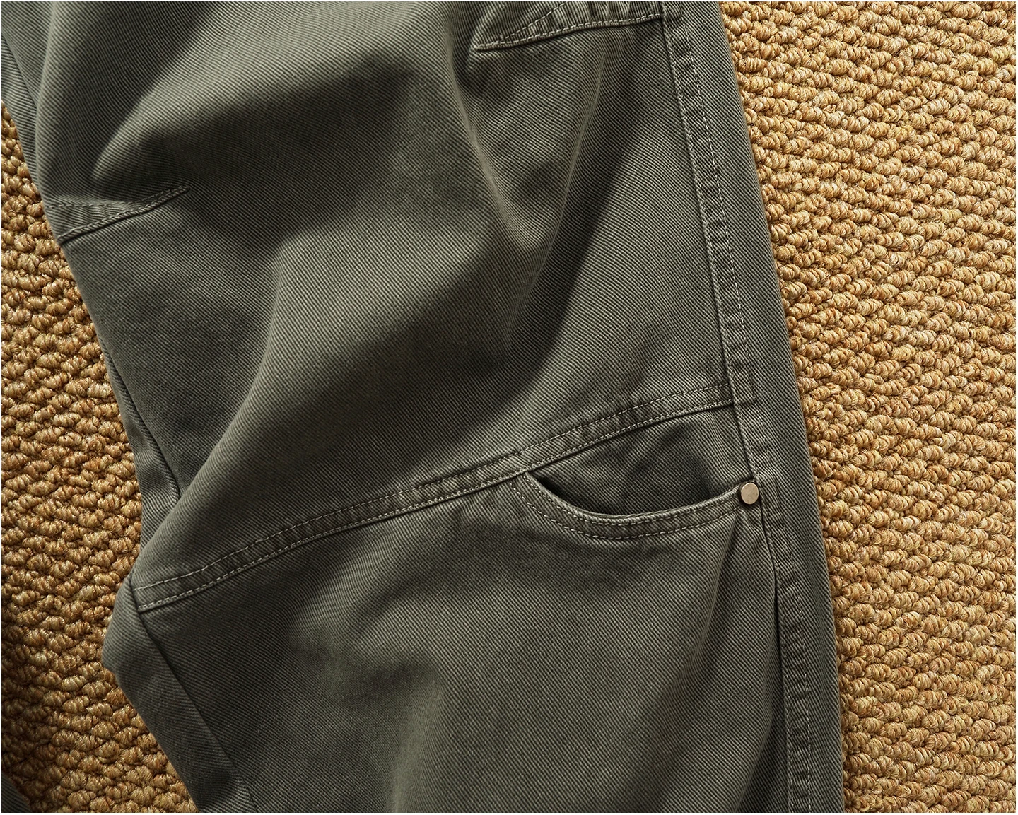 Retro heavy industry washing heavy splicing work pants for men's autumn and winter loose straight conical woodcut trousers