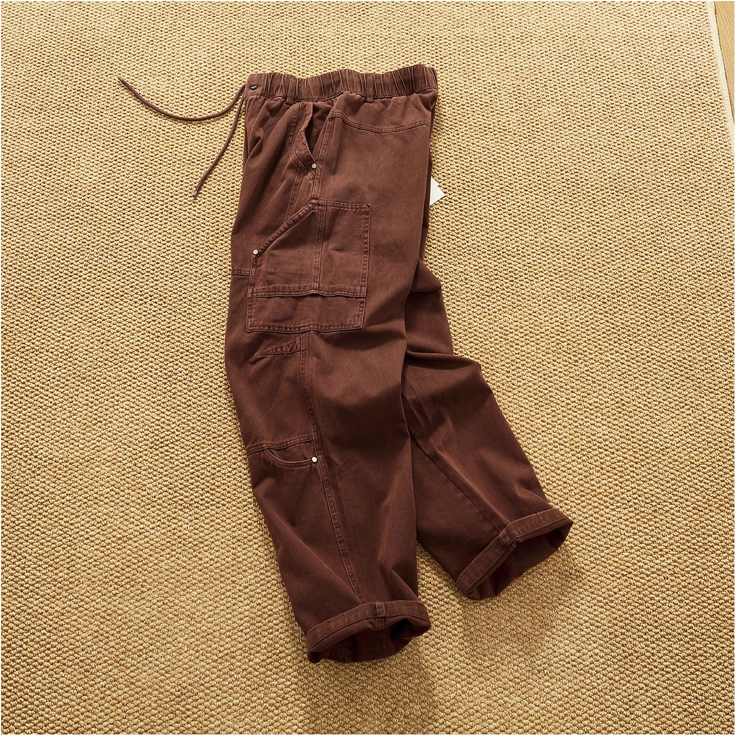 Retro heavy industry washing heavy splicing work pants for men's autumn and winter loose straight conical woodcut trousers