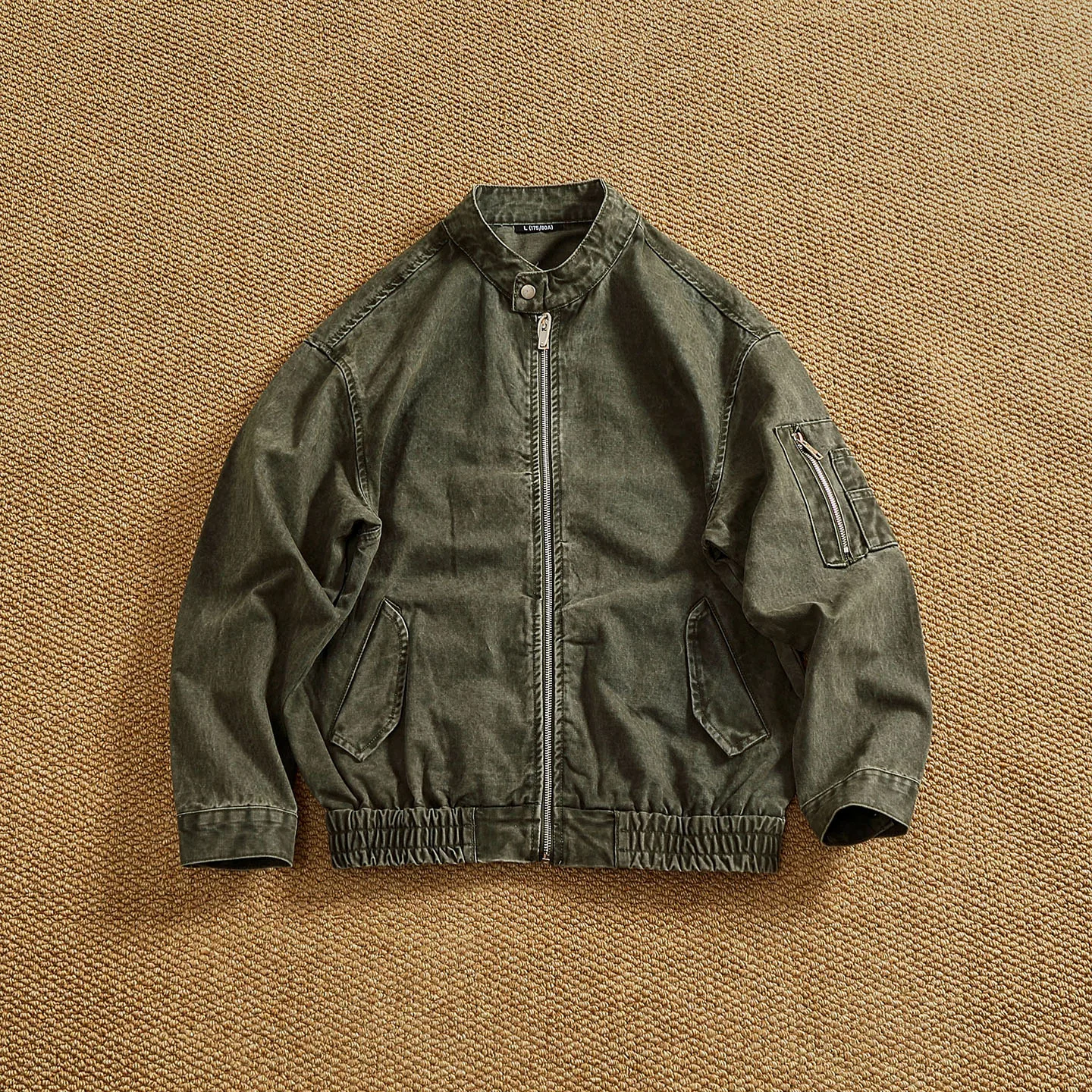 Personalized stand-up collar snap-collar work jacket men's old washing classic versatile jacket top
