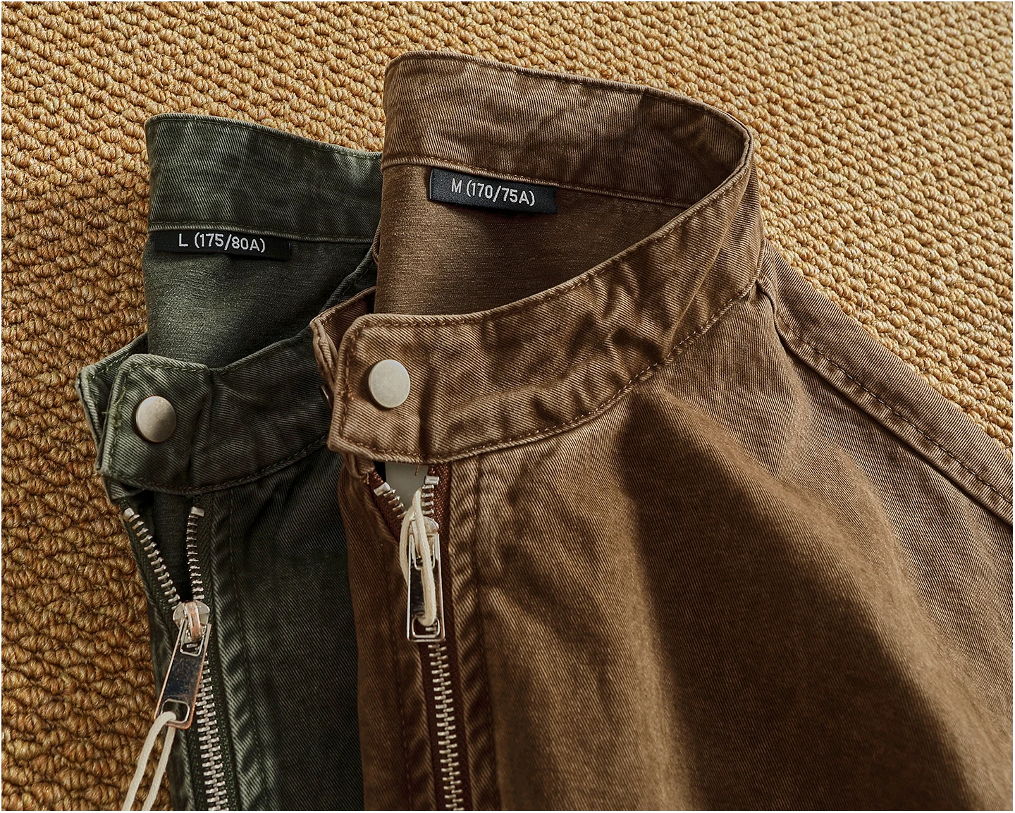 Personalized stand-up collar snap-collar work jacket men's old washing classic versatile jacket top