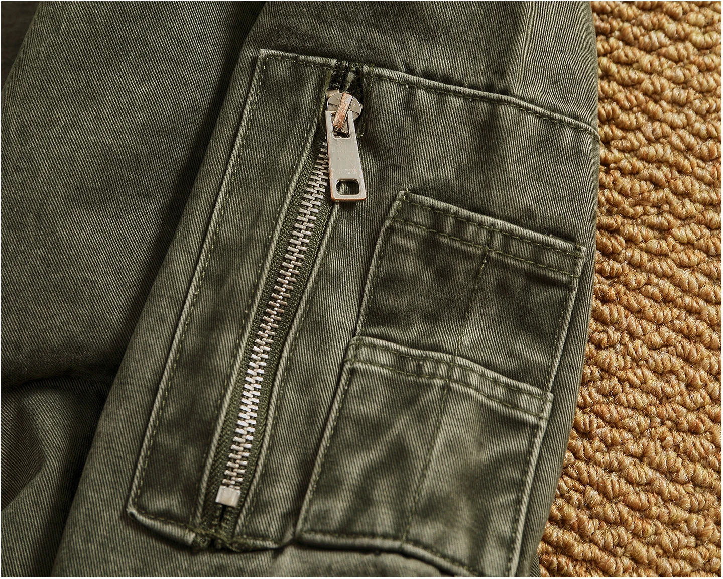 Personalized stand-up collar snap-collar work jacket men's old washing classic versatile jacket top