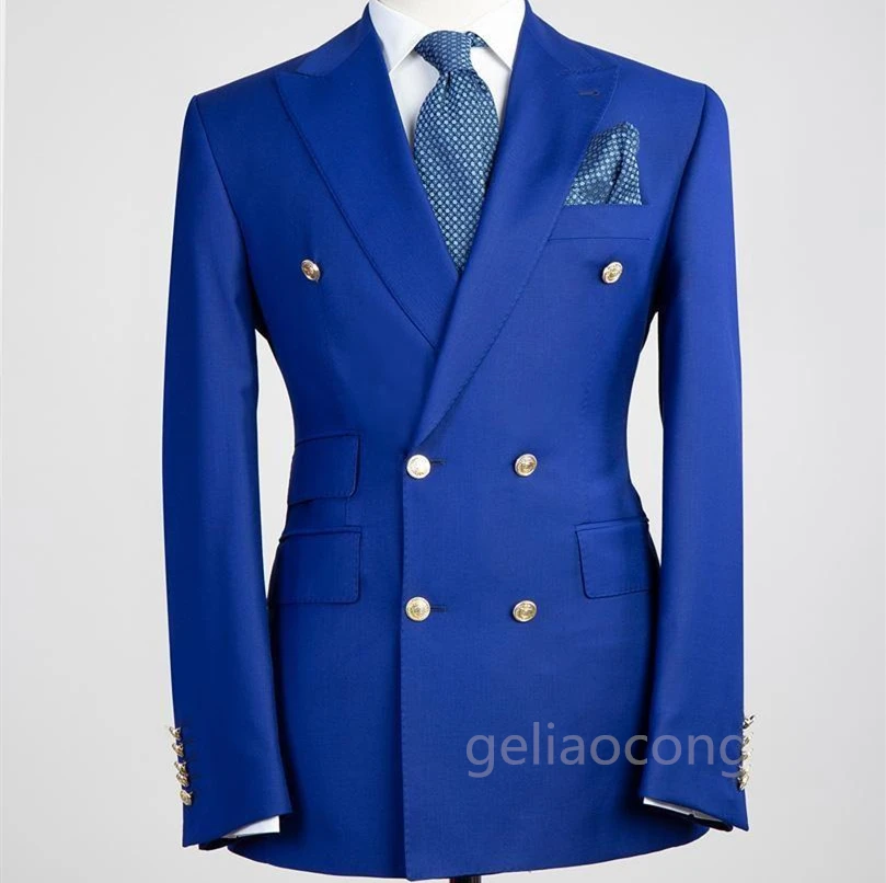 XS-6XL Wedding Men Suits Blazer Bridegroom Business Groom Wear Tuxedo Jacket Formal Party Double Breasted Peak Lapel One Coat