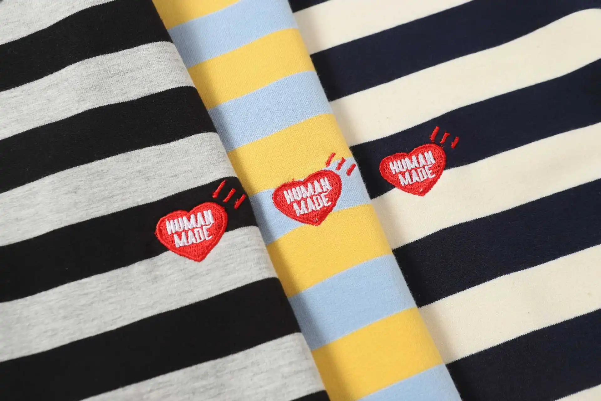 Human Made New Stripe L/S T-Shirt Cityboy Style Heavy Cotton Top Streetwear