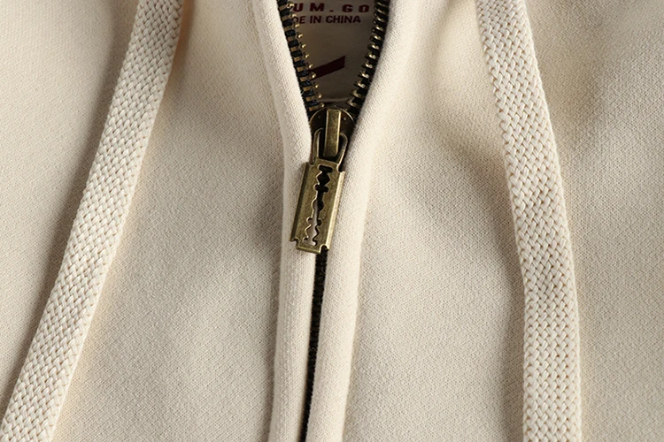 Autumn Winter American Retro Heavyweight Long Sleeved Hooded Hoodies Men's Simple Thickened Velvet Casual Cardigan Sweatshirts