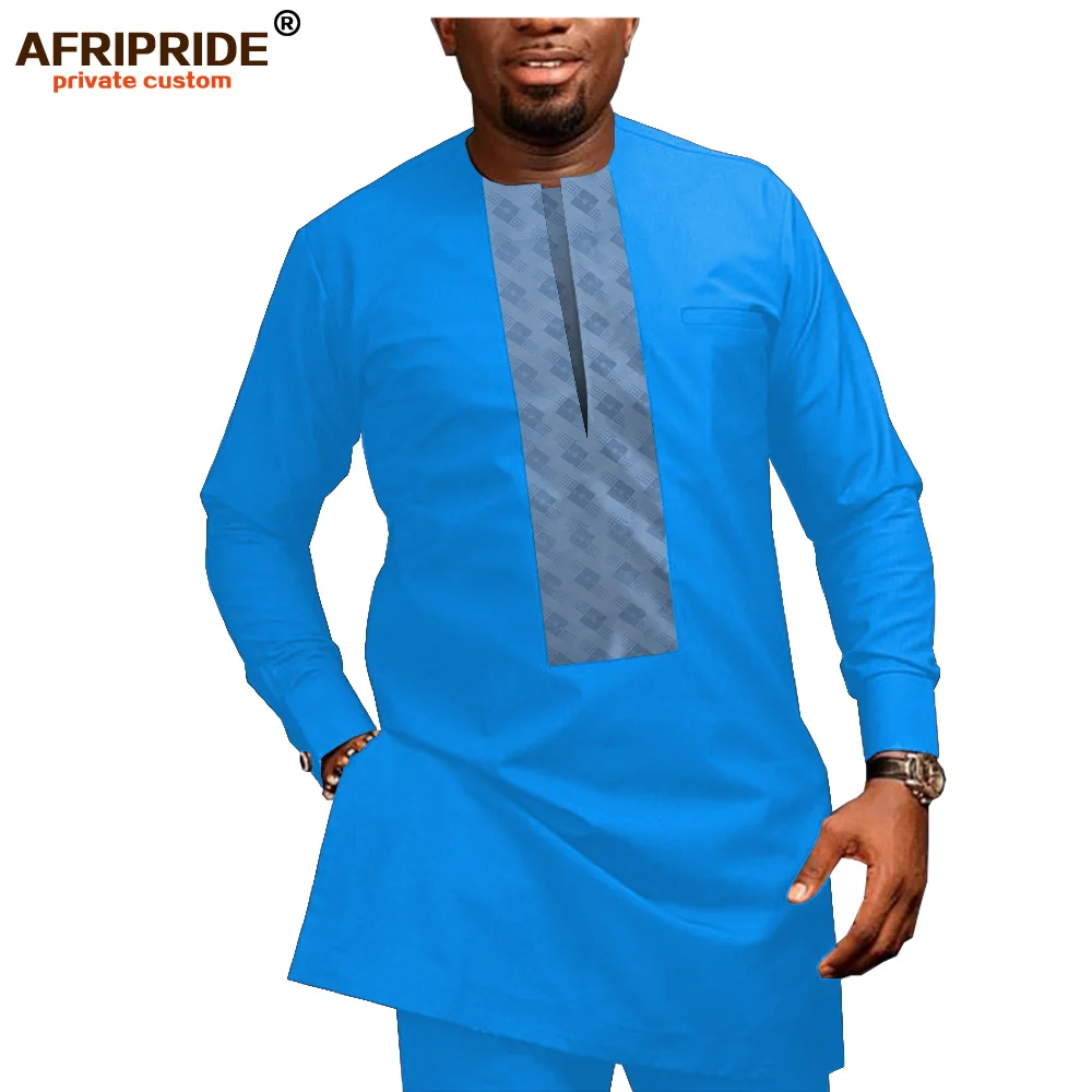 2026 African Men Clothing Casual Tracksuit Dashiki Shirt Blouse+Ankara Pants 2 Piece Set Plus Size Tracksuit AFRIPRIDE A1916026
