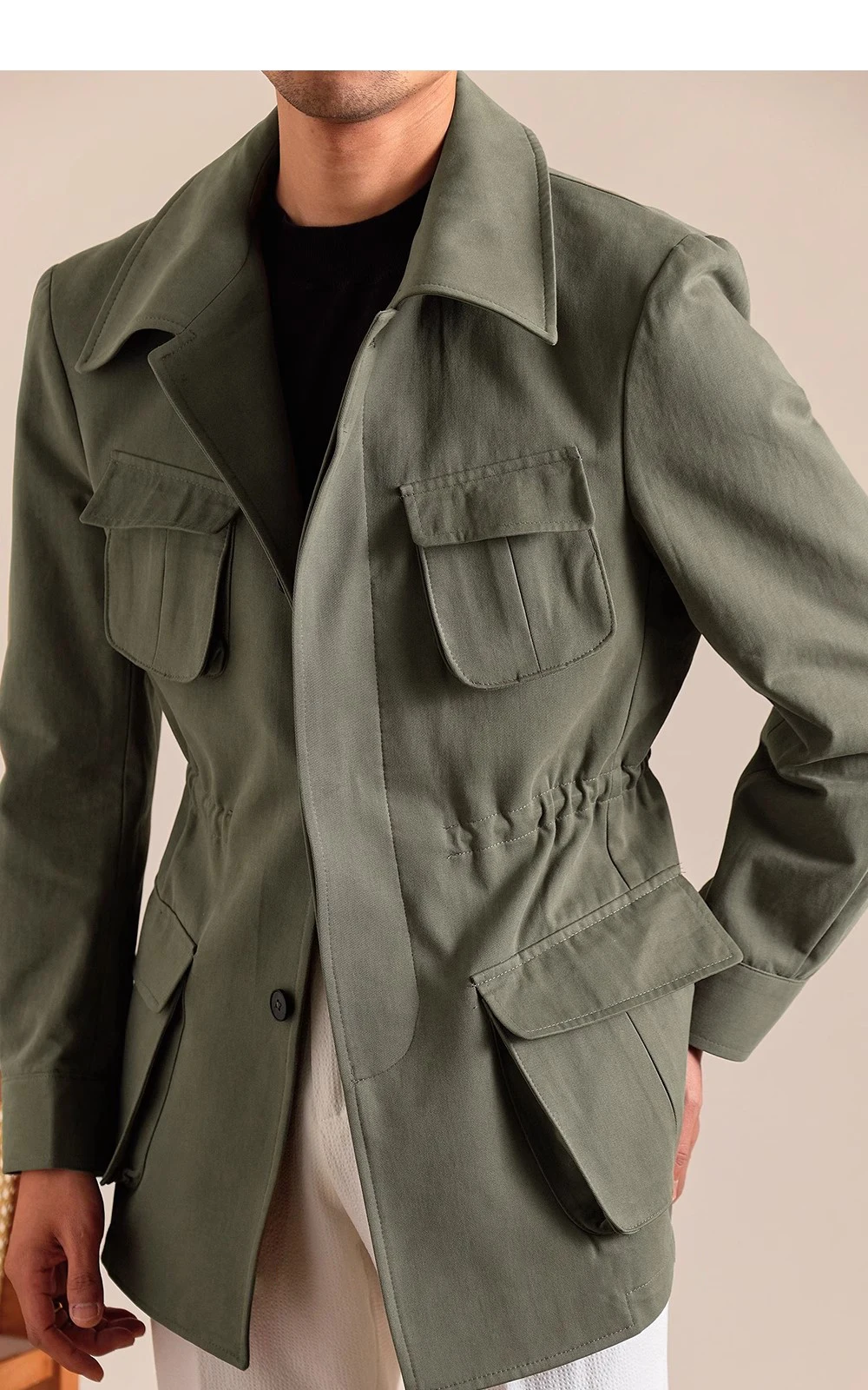 Spring Autumn Pure Cotton Italian Hunting Jacket Men's Retro Business Casual Jacket Top Quality Luxury Military Jacket Top Coat