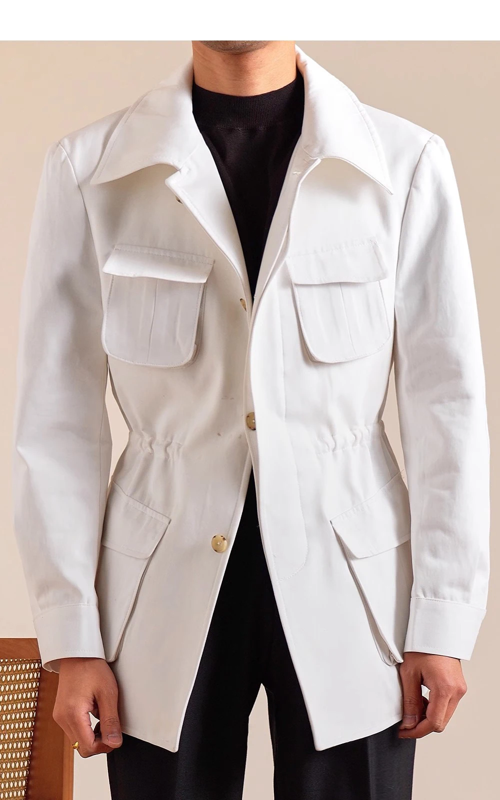 Spring Autumn Pure Cotton Italian Hunting Jacket Men's Retro Business Casual Jacket Top Quality Luxury Military Jacket Top Coat
