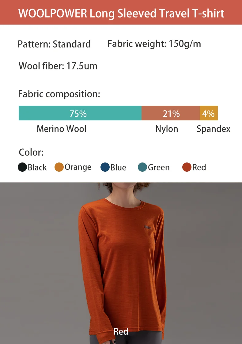ZEALWOOD 17.5μm Merino Wool Hoodie Shirt Men's Women’s Lightweight Breathable Comfortable Base Layer Anti-Odor Wicking Quick Dry