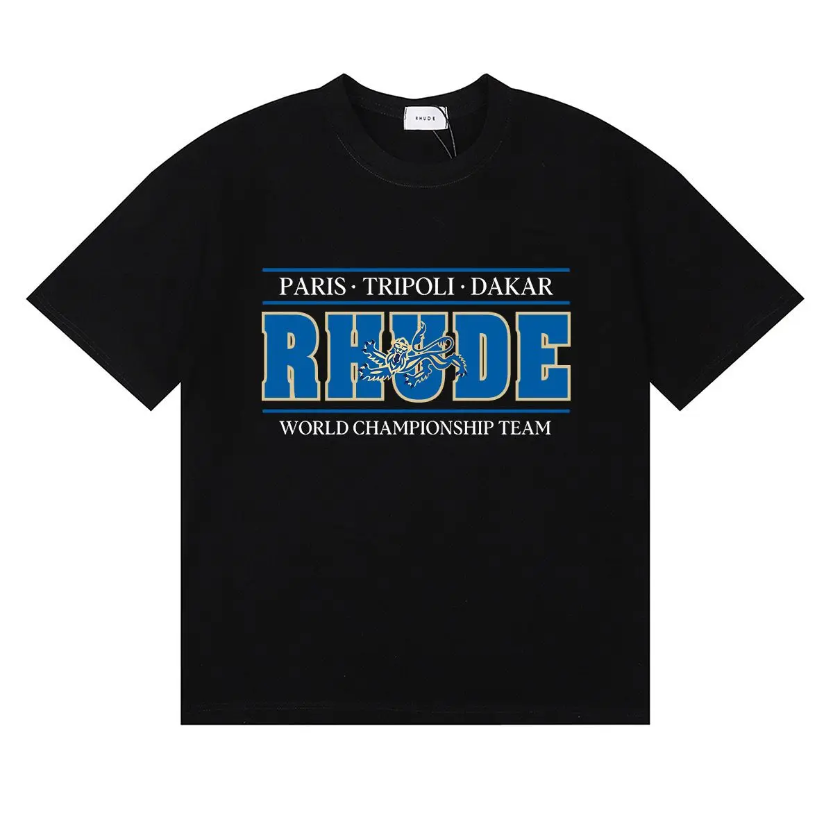 Rhude Summer Trendy Graphic Logo Letter High-Quality Pure Cotton Short Sleeve T-Shirt, Versatile Casual Top