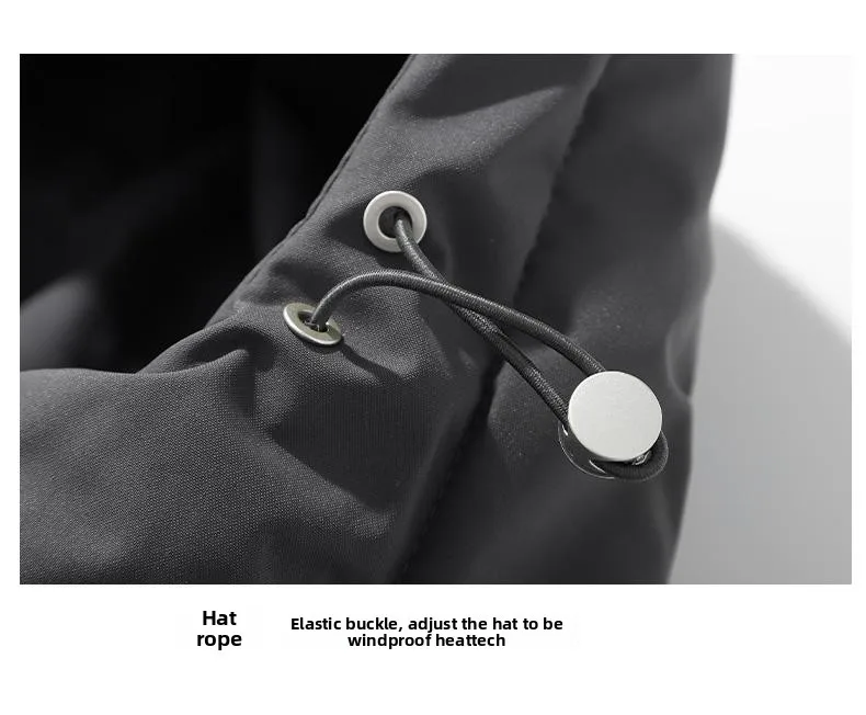 American fashion brand down jacket men's winter new solid color warm hooded bread suit cotton jacket thickened loose jacket