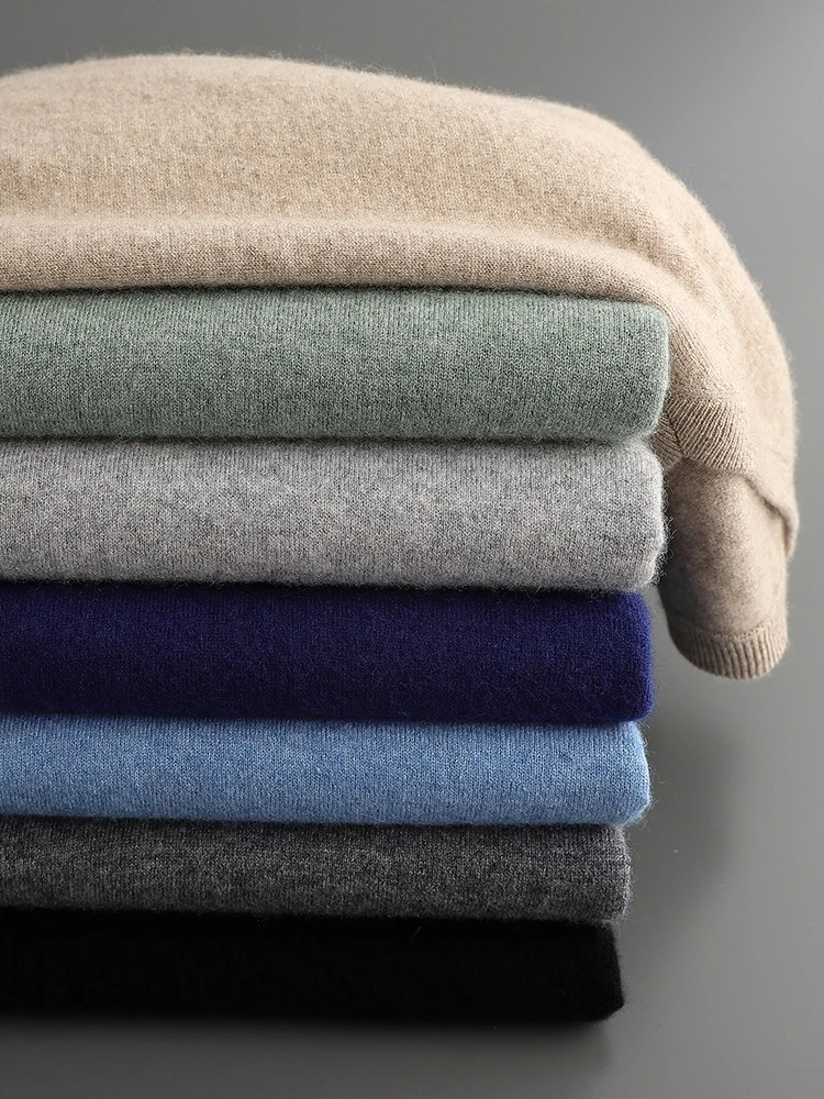 Men's 100% Cashmere Sweater V-neck Pullover Autumn Winter Basic Smart Casual Cashmere Knitwear Long Sleeve Clothing Topss
