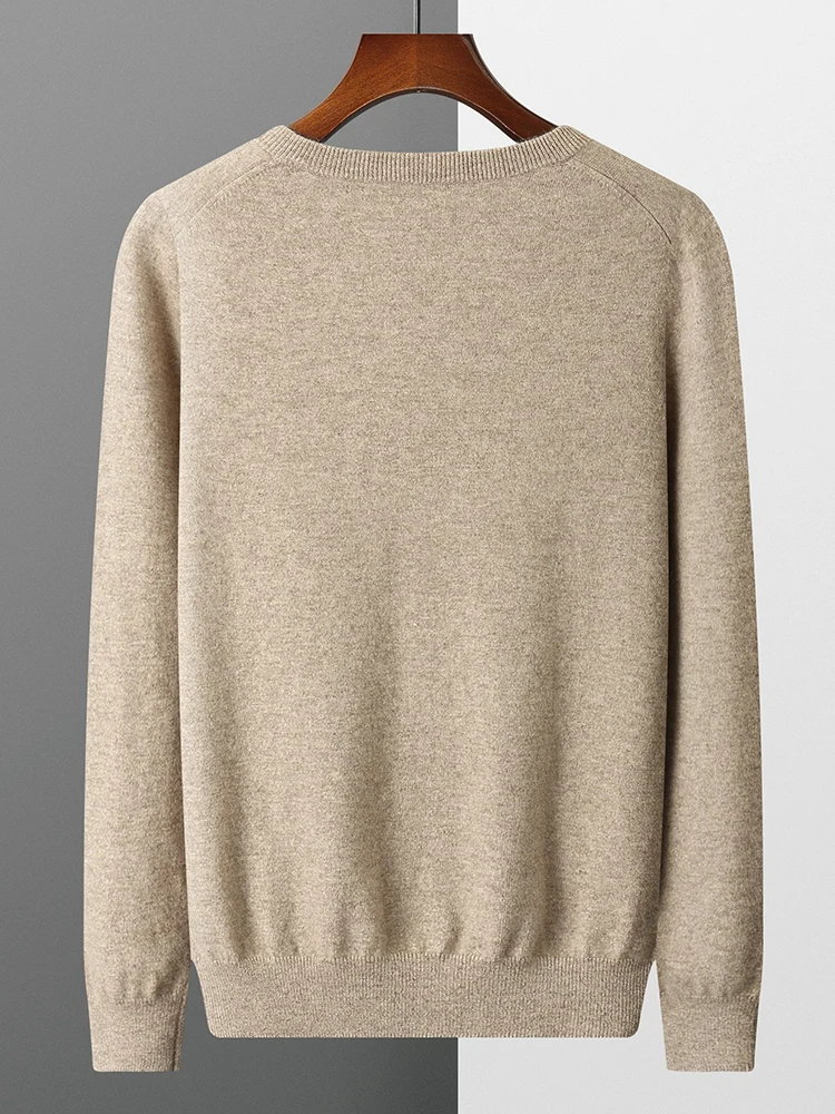 Men's 100% Cashmere Sweater V-neck Pullover Autumn Winter Basic Smart Casual Cashmere Knitwear Long Sleeve Clothing Topss