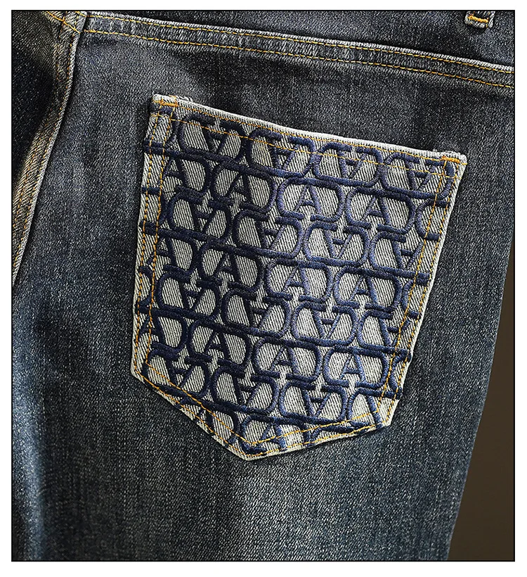 2024 New Light Luxury Jeans Men's Spring and Autumn Versatile High-End Casual Affordable Luxury Fashion Slim Trousers