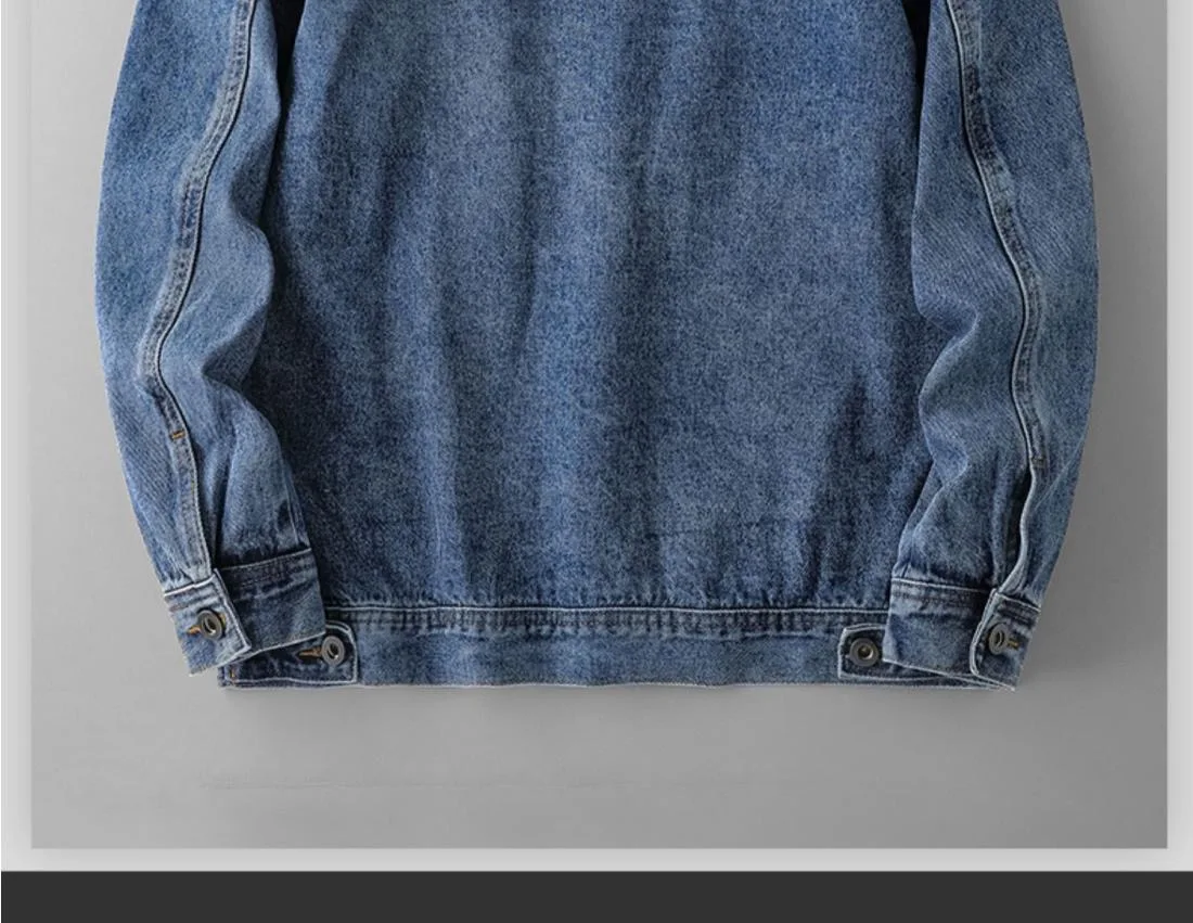 2024 Spring and Autumn New Fashion Solid Color Large Size Denim Coat Men's Casual Loose Comfortable High Quality Jacket M-4XL
