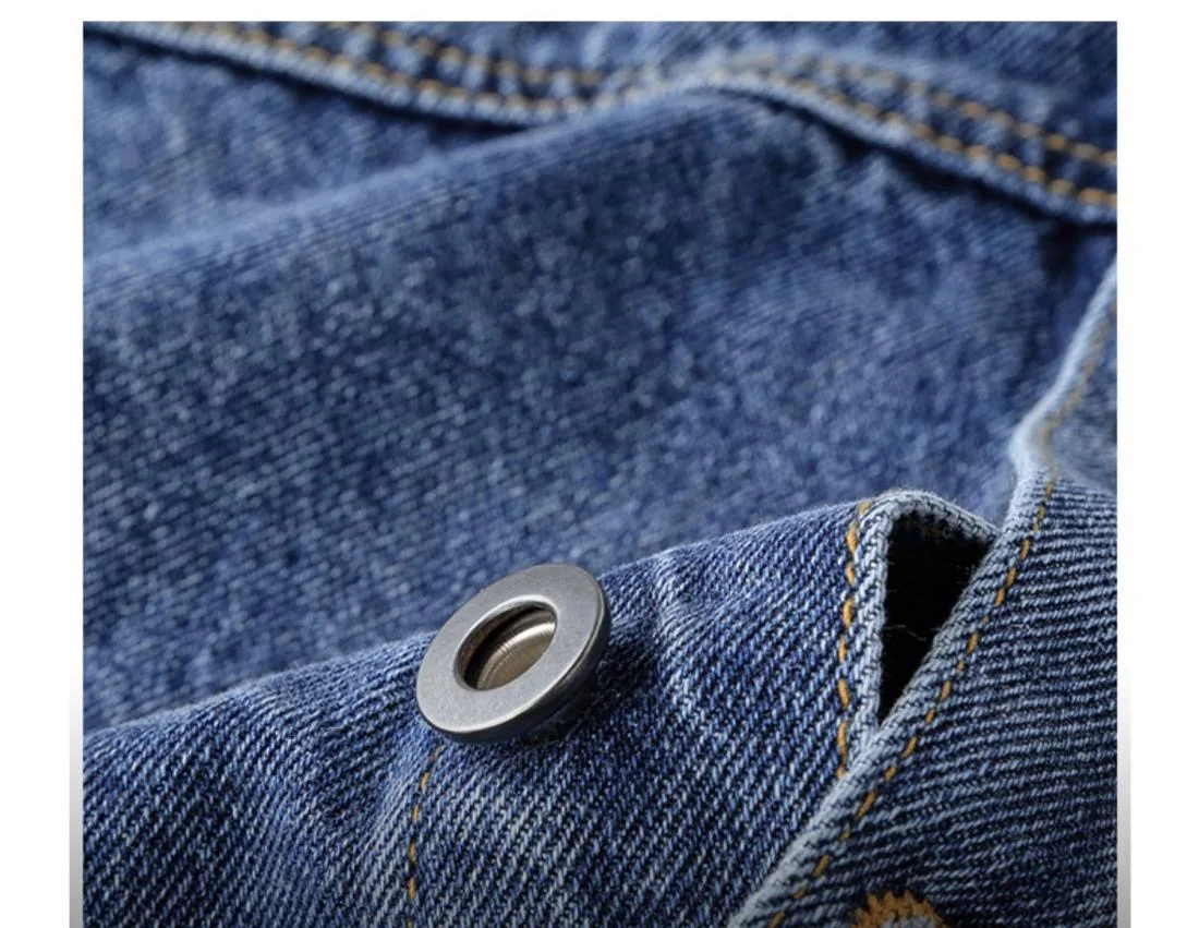 2024 Spring and Autumn New Fashion Solid Color Large Size Denim Coat Men's Casual Loose Comfortable High Quality Jacket M-4XL