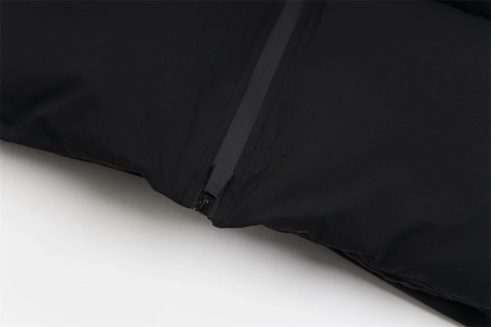 Streetwear Solid Color Pockets Zipper Hooded Long Padded Jacket for Men and Women Thick Winter Windbreaker Coat Oversized
