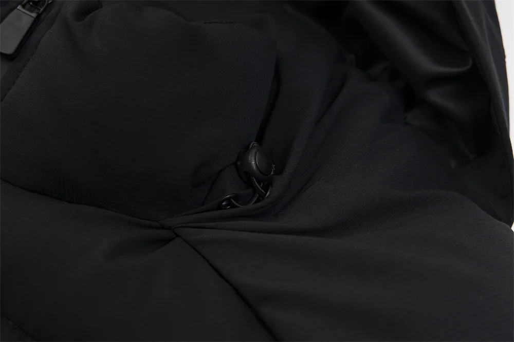 Streetwear Solid Color Pockets Zipper Hooded Long Padded Jacket for Men and Women Thick Winter Windbreaker Coat Oversized