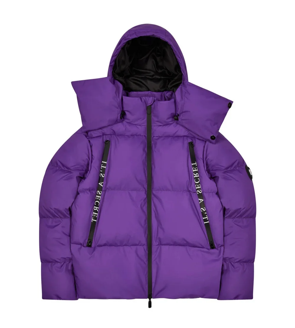 Streetwear Solid Color Pockets Zipper Hooded Long Padded Jacket for Men and Women Thick Winter Windbreaker Coat Oversized