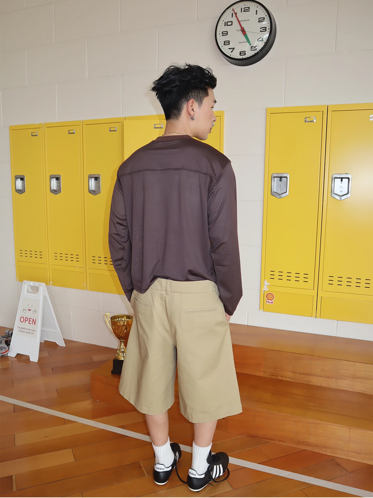 Mauroicardi Spring Summer Plaid Patchwork Khaki Shorts for Men Double Waist Knee Length Pants Luxury Designer Emo Clothes 2025