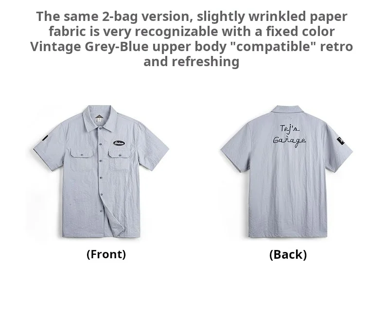 Maden Vintage Short Sleeve Cuban Collar Shirt Men's Summer Gray Printed Single-breasted Lightweight Blouse Casual Street Tops